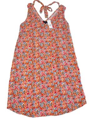 NWT Gap Floral Sleeveless V-Neck Tie Neck Shift Dress Women’s S